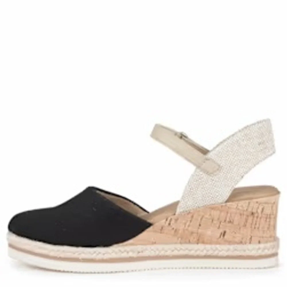 Baretraps Alycia Womens Black Closed Toe Wedge Sandals Espadrille Size 7.5M NEW